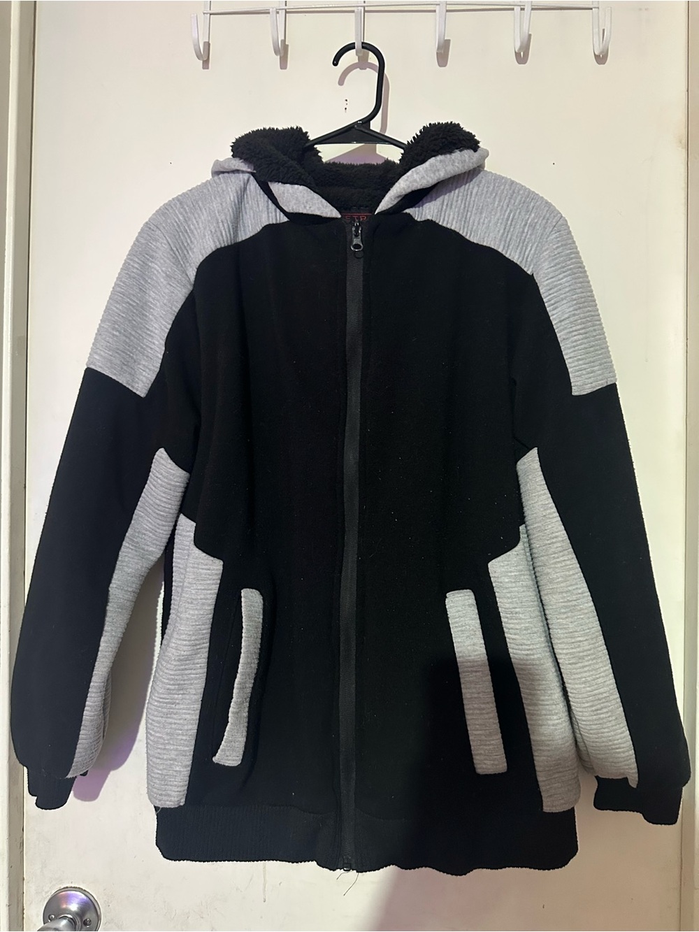 Men's Black & Light Gray Performance Hooded Jacket